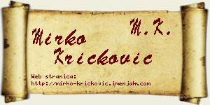 Mirko Kričković vizit kartica